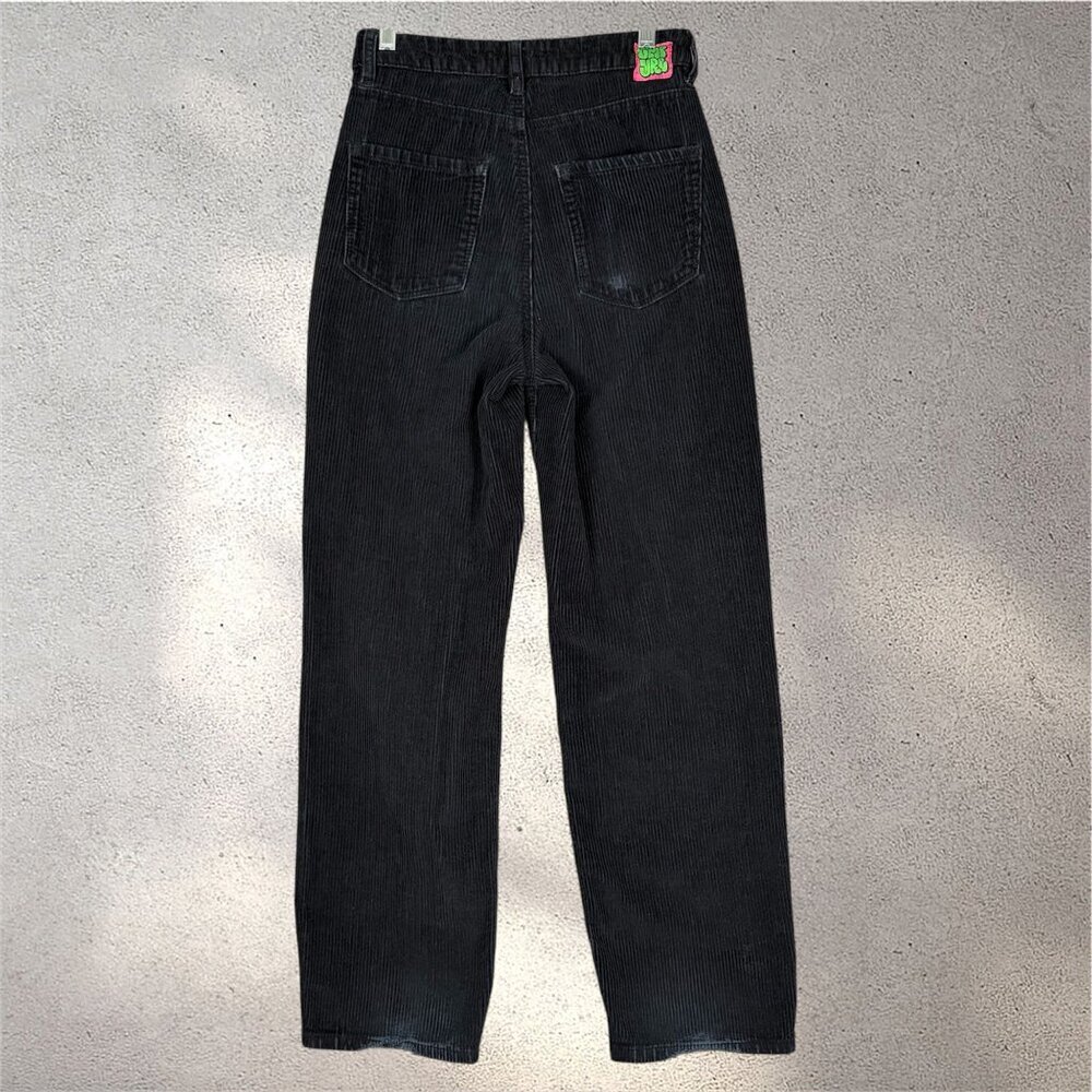 Empyre Tori Black Corduroy Pants Size 0 High Rise Straight Leg Y2K Skate Style - Picture 2 of 9
